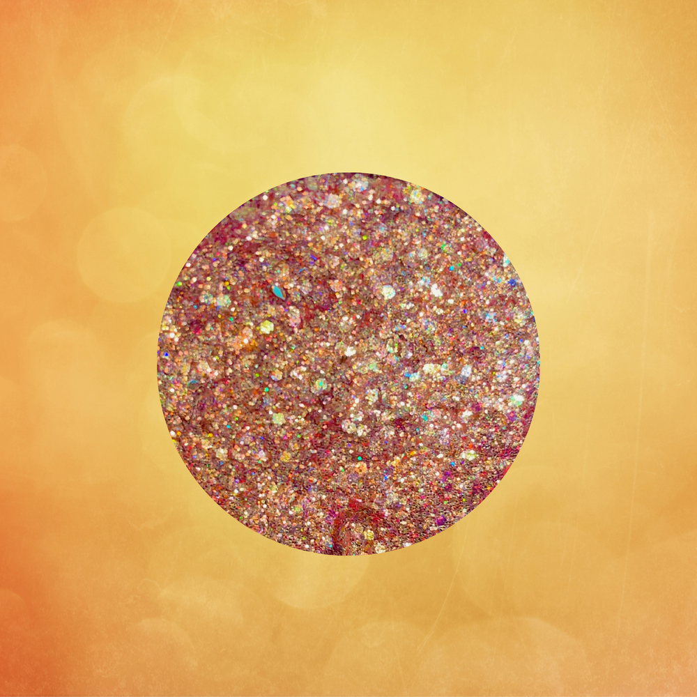Image of CANDYCORN SUGA PRESSED GLITTER MIRROR COMPACT